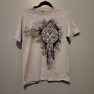 Del Sol Tribal Color Changing Graphic T-Shirt Gray Cotton Tee Men’s Medium